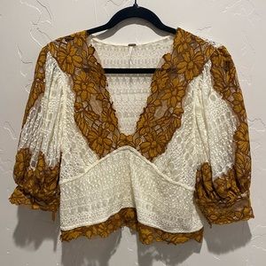 Free People Cropped Lace Top